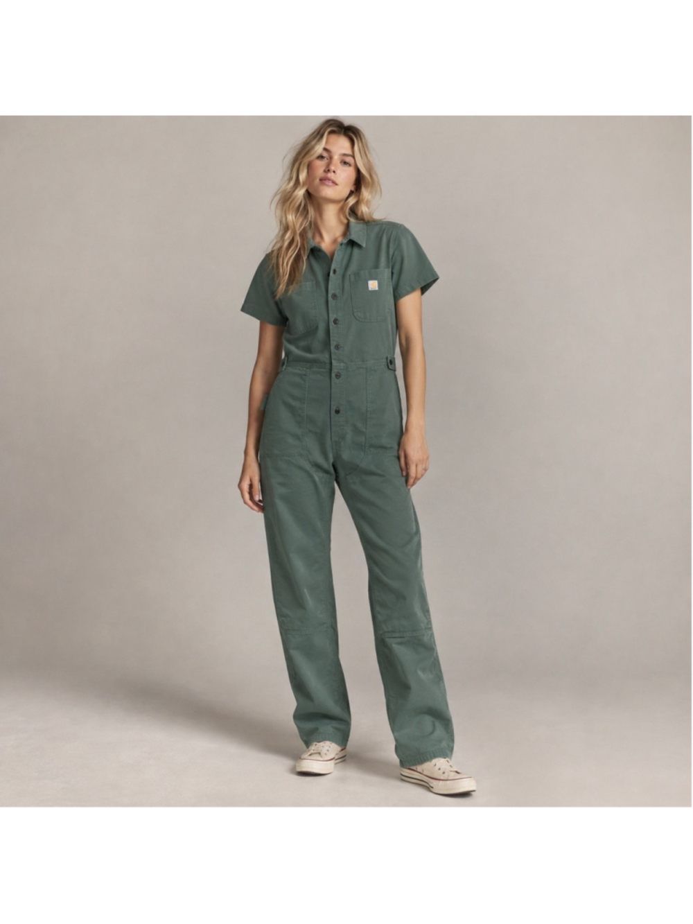 Carhartt Rugged Flex Short Sleeve Canvas Coverall Green Sz S NWT